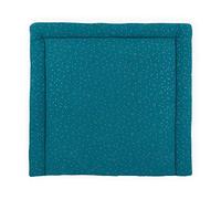 KraftKids MGD112 - Fasciatoio in mussola a pois dorati su petrolio, 75 x 70 cm (larghezza x profondità), cuscino fasciatoio, 630 g, multicolore