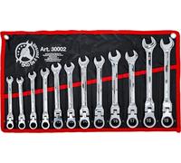 Kraftmann, 30002, Cricchetto combinazione set di chiavi, 12 pezzi