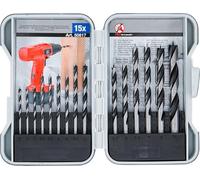 Kraftmann 50817 | Set di punte per legno | 15 pezzi | 3 - 10 mm | con cassetta in plastica