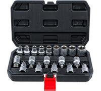BGS Do it yourself Set di chiavi a bussola/inserto bit, azionamento esagono incassato 12,5mm profilo T (per Torx)/profilo E, 19pz. Quantità:1