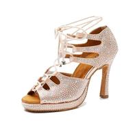 Kraftpaid Stivali da Ballo Latino Donna,Heels Dance Shoes,Stivaletti da ballo da donna alla caviglia,Stivaletti Salsa Ballo,Stivali Da Ballo In Rete,Per feste,matrimoni,balli latini,moderni,tango