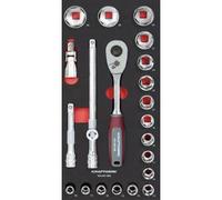 Kraftwerk 105.401.003 Set di bussole 1/2" 22-pz. Inlay 20x40