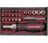 KRAFTWERK KRAFTWERK 306.378.003 - Set di punte con cacciavite a cricchetto, 25 pezzi, con chiave a bussola da 1/4" e adattatore per trapano
