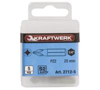 Kraftwerk Tools 2712-5 1/4'' Inserto Pozidriv 25 mm Nr. 2, 5 pz.