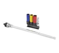 Kraftwerk Tools 303.800.000 Set quadro m. snodato+chiavi a bussola a percus., 1/2", 5 pz