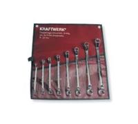 Kraftwerk Tools 3497 8pz- Set chiavi poligonali doppie curve 6-22 mm, lucide