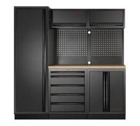 Kraftwerk Tools 3964A-BLK Parete d'officina MOBILIO BLK a 3 elementi Faggio