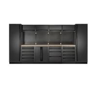 Kraftwerk Tools 3964C-BLK Parete d'officina MOBILIO BLK a 6 elementi Faggio