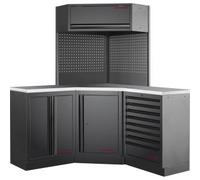 Kraftwerk Tools 3964R-BLK-IX MOBILIO BLK Mobili d'angolo 3 elementi, Inox