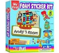 KRAFUN Il Mio Primo Kit di Adesivi Mosaico, 5 Arti e Mestieri Senza Disordine per Bambini, Kit e Forniture per Artigianato con Animali, 600 Pezzi di Adesivi in Feltro Fai da Te, Attività Creativa