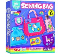 KRAFUN Kit da Cucito Borse a Tema Animali per Bambini 5+ Anni, 6 Progetti Fai da Te (Borsetta, Custodia, Portacarte), Feltro, Istruzioni, Giocattolo Educativo