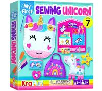 KRAFUN Kit da Cucito Unicorno per Bambini 5+ Anni, 5 Progetti Fai da Te (Bambola, Cuscino, Borsa), Feltro, Istruzioni, Scatola Riutilizzabile, Giocattolo Educativo