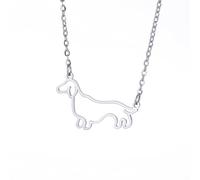 Kraidoey Collana con ciondolo a forma di cane salsiccia per donne e gi, collana in acciaio inossidabile per amanti dei cani e proprietari di cani, catena da 45,7 cm., Acciaio inossidabile, Nessuna