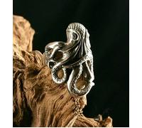 Kraken Anello Octopus Motociclista Gotico Argento Massiccio Oceano Monster Squid