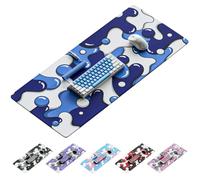Kraken Keyboards DRIP XXL Tappetino per mouse da gioco blu e bianco, tappetino per mouse artigianale professionale, tappetino per scrivania da gioco blu e bianco, 91,4 x 40,6 cm di spessore, XXL (ICE)