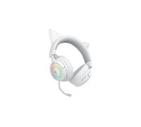 Razer Kraken Kitty V3 Pro - Cuffie da gioco wireless RGB Kitty - orecchie di gatto reattive per lo streaming - Triforce 40mm Driver - Hyperspeed Wireless e Bluetooth - THX Spatial Audio | Bianco