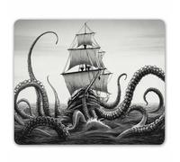 Kraken mouse pad onde barca a vela e Octopus in gomma antiscivolo mouse pad Gaming Mouse pad da Smooffly