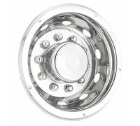 KRAM-TRUCK 22,5" coprimozzi decorativi per autocarri Set di 2 pezzi in acciaio inox cromato Comaptibile con DAF MAN Scania Volvo Renault Mercedes Iveco Posteriore 529R