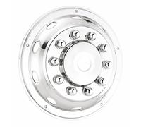 KRAM-TRUCK 22,5" coprimozzi decorativi per autocarri Set di 2 pezzi in acciaio inox cromato Comaptibile con DAF MAN Scania Volvo Renault Mercedes Iveco Ford Schmitz Kogel Anteriore 524F