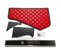 Kram-Truck Central Central Shelf for Car, compatibile con Scania S/R dal 2017 di nuova generazione, Red, in pelle sintetica su spugna da 10 mm, certificato di igiene