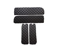 KRAM-TRUCK Coperture Per Finestrini Trapuntate 4 Pezzi, Compatibili Con MAN TGA/TGX High Cab, Nero con filo rosso