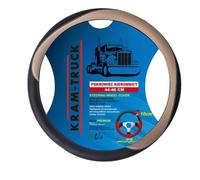 KRAM-TRUCK Coprivolante per auto, antiscivolo, 44-46 cm, per camion, in eco-pelle, per uomo e donna (nero e beige)