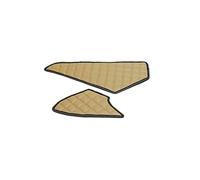 KRAM-TRUCK Set di Due Tappetini per Scaffali Trapuntati per Camion in Ecopelle Compatibile con Mercedes Actros MP4 MP5 10mm Schiuma Velcro Chiusura Resistente All'abrasione Beige Scuro