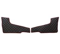 KRAM-TRUCK Sponde trapuntate per Porte 2 Pezzi, Compatibile con Volvo FH4 2013, Nero con Filo Rosso, Chiusura in Velcro, Pelle Sintetica Spugna 1 cm, Certificato di igiene