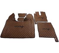 KRAM-TRUCK Tappetini ricamati Compatibile con DAF XF106 dal 2017 con scatola automatica e scaldabagno, marrone chiaro, pelle artificiale su spugna da 1 cm, certificato di igiene, fodere comode