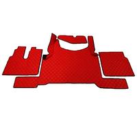 KRAM-TRUCK Tappetini Trapuntati Compatibile con Man TGX dal 2021 Automatico, Rosso, Pelle Sintetica Spugna 1 cm, Certificato di igiene, Fodere Comfort