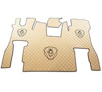 KRAM-TRUCK Tappetini Trapuntati e Ricamati Compatibili con Scania S dal 2017 Modello con Sedile Passeggero Fisso con Cavalletto per Pavimento in Gommapiuma 10mm Colore Beige Chiaro