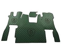 KRAM-TRUCK Tappetini Trapuntati e Ricamati Compatibili con Scania S dal 2017 Modello con Sedile Passeggero Fisso con Cavalletto per Pavimento in Gommapiuma 10mm Colore Verde