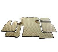 KRAM-TRUCK Tappetini Trapuntato Compatibili con MAN TGX 2018-2020 con 1 Cassetto e Automatico, Beige Chiaro, Similpelle Espansa 10 mm, Certificato Igienico, Kit per la cabina