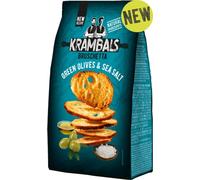 Krambals Bruschetta Olive Verdi e Sale Marino | 3 Buste da 70g | Ingredienti Naturali | Croccanti e Gustose | Snack Perfetto per Aperitivi e Spuntini