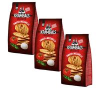 Krambals Bruschetta Pomodoro e Mozzarella | 3 Buste da 70g | Ingredienti Naturali | Croccanti e Gustose | Snack Perfetto per Aperitivi e Spuntini