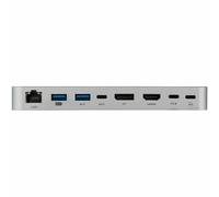 Kramer Electronics KDock-5 - 3.5mm - DisplayPort - HDMI - RJ-45 - USB 3.2 Gen 1 (3.1 Gen 1) Type-A - USB 3.2 Gen 1 (3.1 Gen 1) Type-C - 5000 Mbit/s - Silber - 100 W - 164 mm - 64 mm (91-00017599)