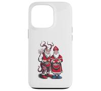 Krampus and St Nicholas Naughty or Nice Kids Christmas Custodia per iPhone 13 Pro