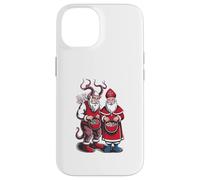 Krampus and St Nicholas Naughty or Nice Kids Christmas Custodia per iPhone 14