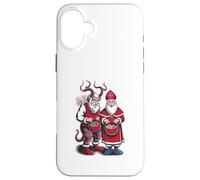 Krampus and St Nicholas Naughty or Nice Kids Christmas Custodia per iPhone 16 Plus