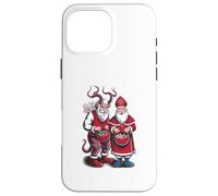 Krampus and St Nicholas Naughty or Nice Kids Christmas Custodia per iPhone 16 Pro Max