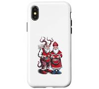 Krampus and St Nicholas Naughty or Nice Kids Christmas Custodia per iPhone X/XS