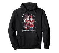Krampus And St Nicholas Naughty or Nice Kids Christmas Felpa con Cappuccio