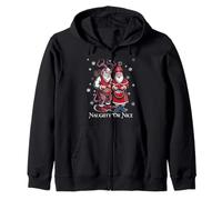 Krampus And St Nicholas Naughty or Nice Kids Christmas Felpa con Cappuccio
