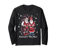 Krampus And St Nicholas Naughty or Nice Kids Christmas Maglia a Manica