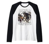 Krampus Perchtenlauf Kramperl T Demone del Natale Krampus Maglia con Maniche Raglan
