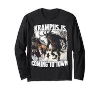 Krampus Perchtenlauf Kramperl T Demone Natalizio Krampus Maglia a Manica