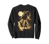 Krampus Ulula alla Luna Meme Natale 2026 Felpa