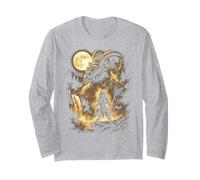 Krampus Ulula alla Luna Meme Natale 2026 Maglia a Manica