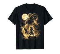 Krampus Ulula alla Luna Meme Natale 2026 Maglietta