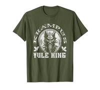 Krampus Yule King Gruss Vom Krampus Xmas Folklore e Mito Maglietta, Uomo, Oliva, L